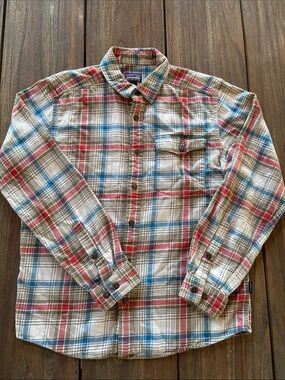 Patagonia Men's Plaid Button-Down Shirt - Red, Blue, Tan